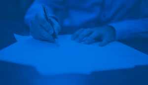 A person signing a document