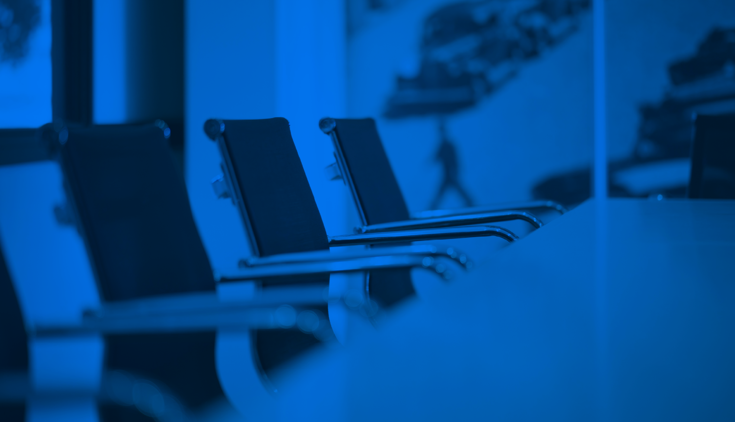 Empty chairs in a conference room